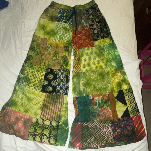 Pants & Jumpsuits | New Boho Hippy Patchwork Pants Handmade 13 Msrpwide ...